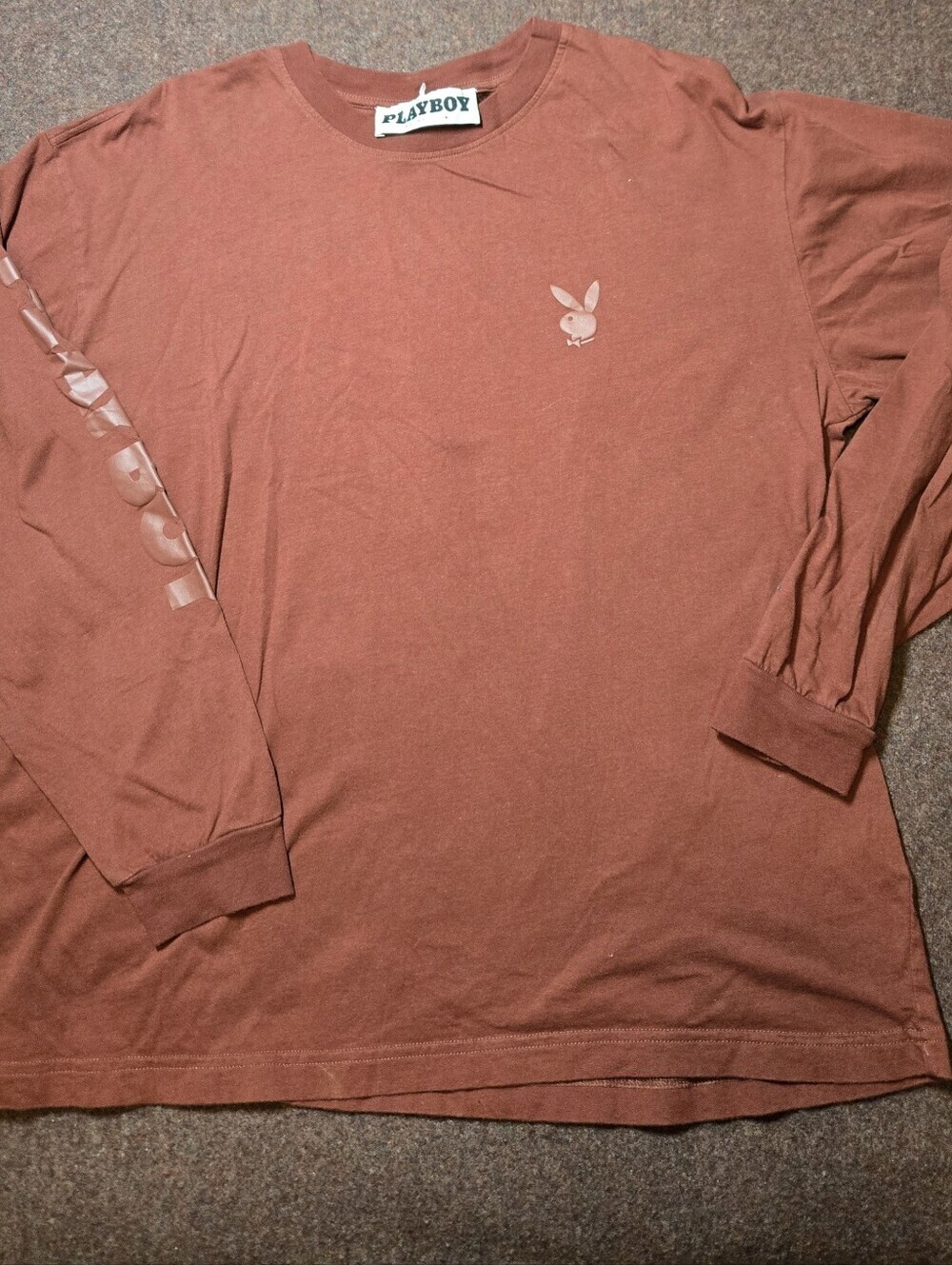 PacSun Playboy Shirt Men's Size Large Brick Red With Graphics 100% Cotton